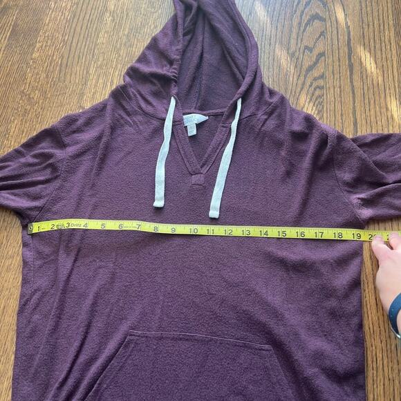 Market & Spruce Kallon Brushed Knit Hoodie Purple Pullover - Small - Picture 7 of 9